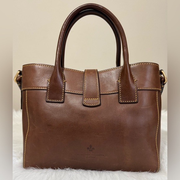 Dooney & Bourke Florentine Amelie Tote Leather Crossbody Satchel Chestnut EUC - Picture 3 of 16